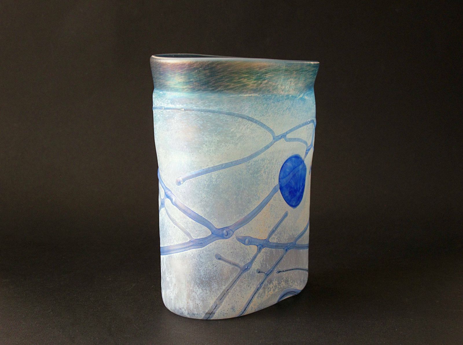 Bertil Vallien 'Galaxy Blue' Vase Designed For Kosta Boda Of Sweden photo vinterior