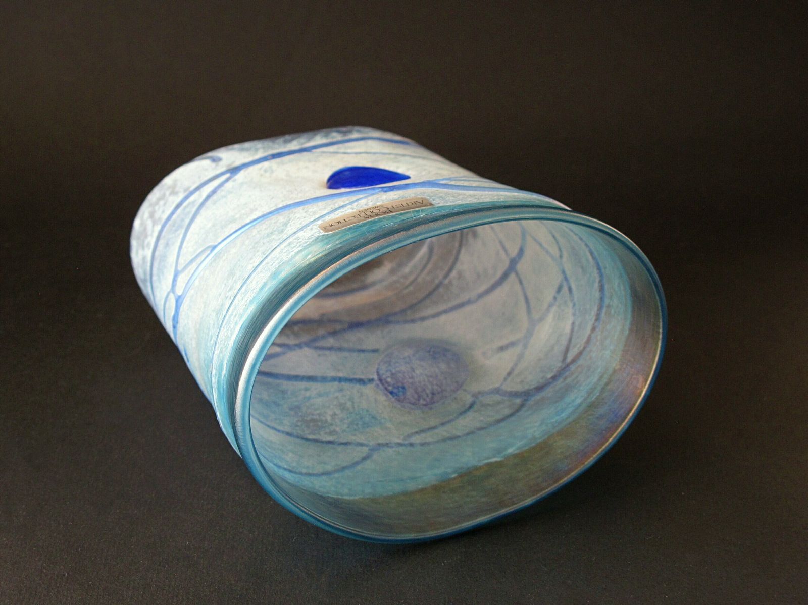 Bertil Vallien 'Galaxy Blue' Vase Designed For Kosta Boda Of Sweden photo vintage