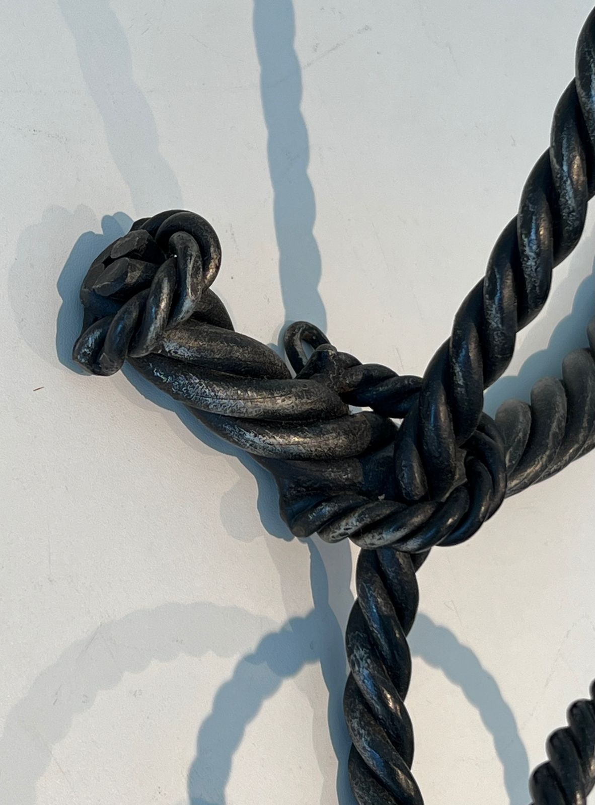 photo for sale Twisted Wrought Iron Coat Rack. French Work
