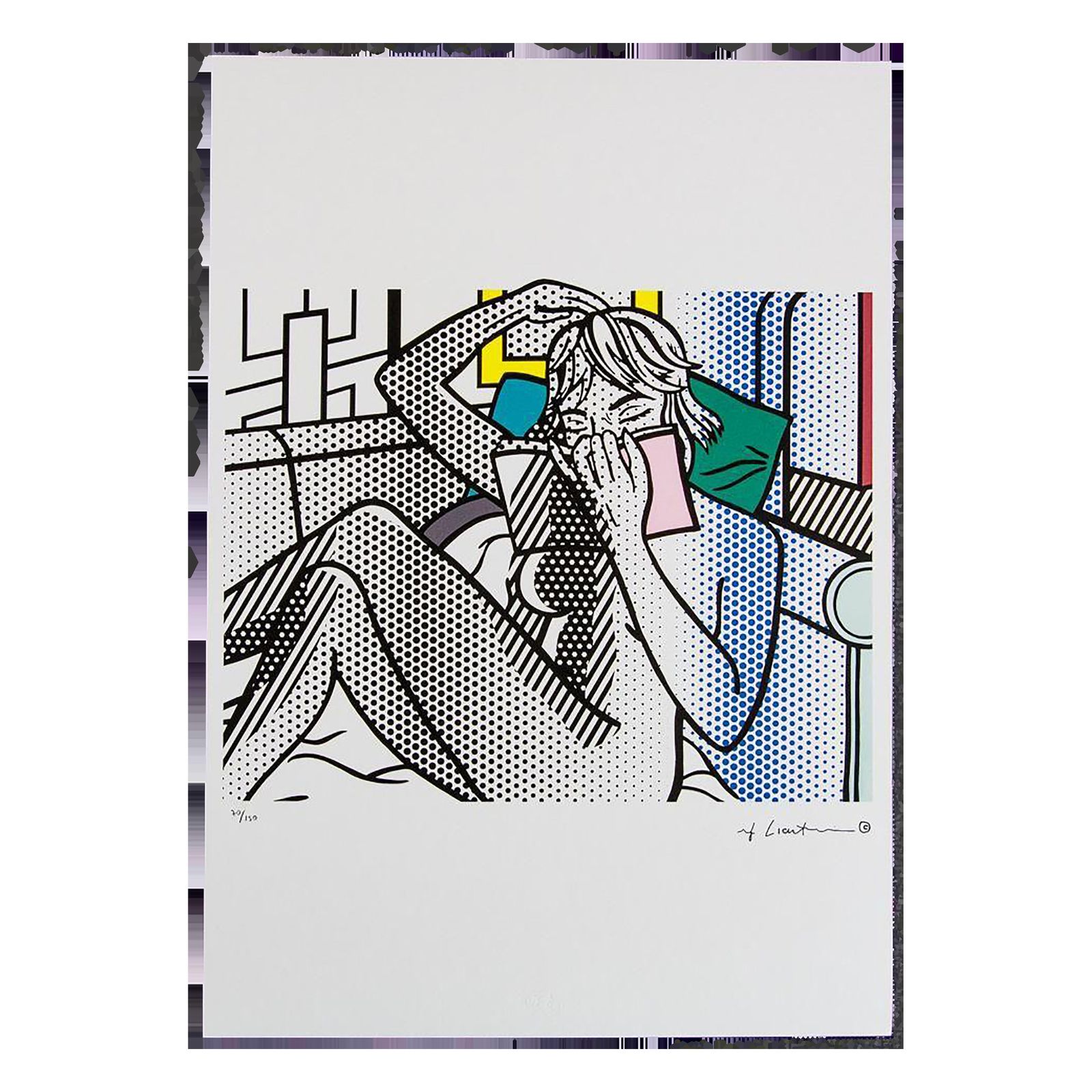 Roy Lichtenstein – Nude Reading Limited Edition Lithograph (1980s) – Signed Number photo furniture