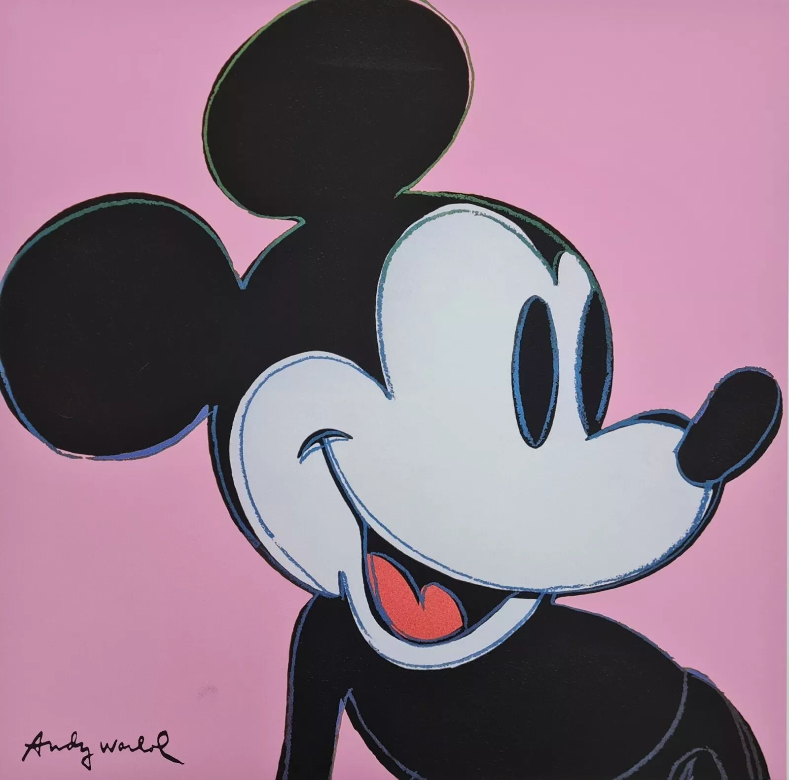 photo furniture 1990s Andy Warhol Mickey Mouse Pink Lithograph