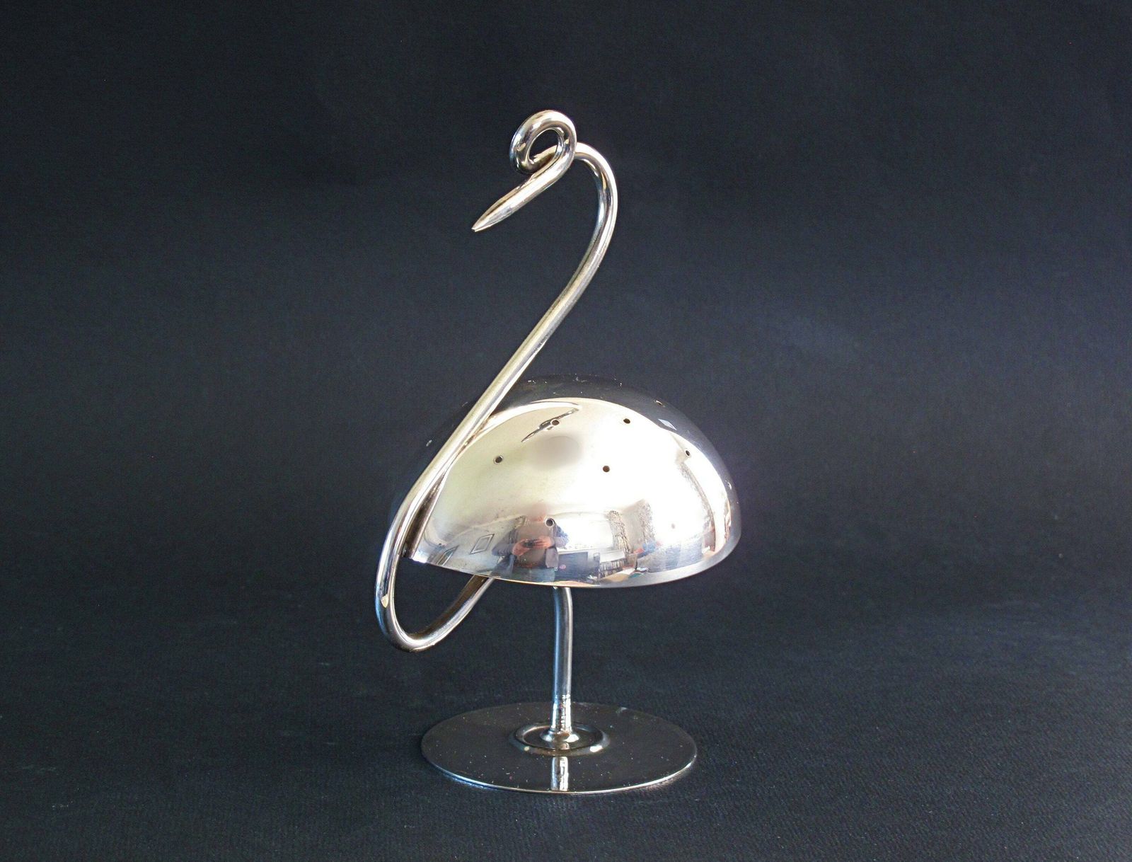Napier Flamingo Hors D'oeuvres Holder   Art Deco Silver Plate Cocktail Stick / Toothpick Holder By Napier photo for sale