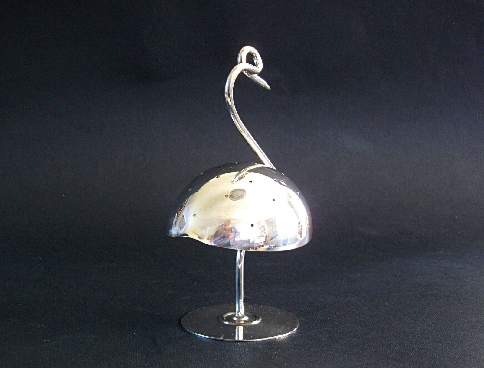Napier Flamingo Hors D'oeuvres Holder   Art Deco Silver Plate Cocktail Stick / Toothpick Holder By Napier photo vinterior