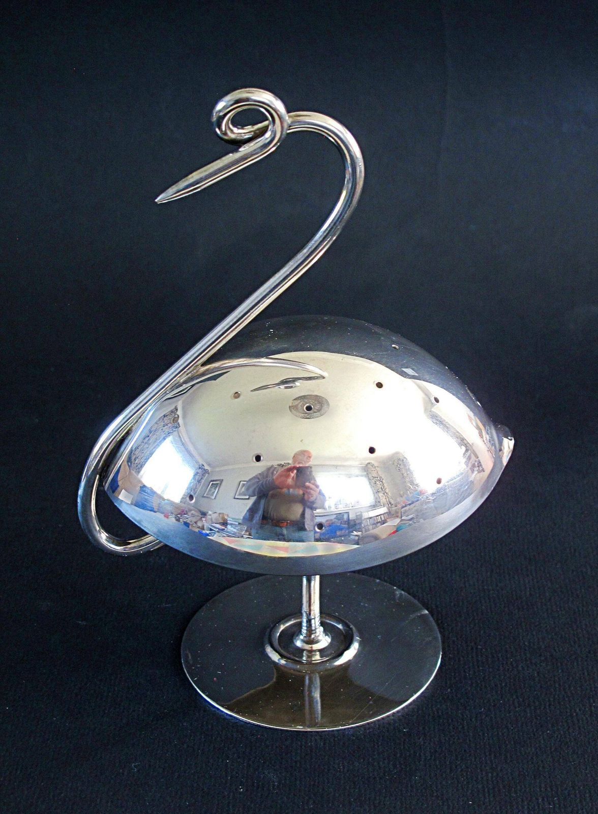 Napier Flamingo Hors D'oeuvres Holder   Art Deco Silver Plate Cocktail Stick / Toothpick Holder By Napier photo buy