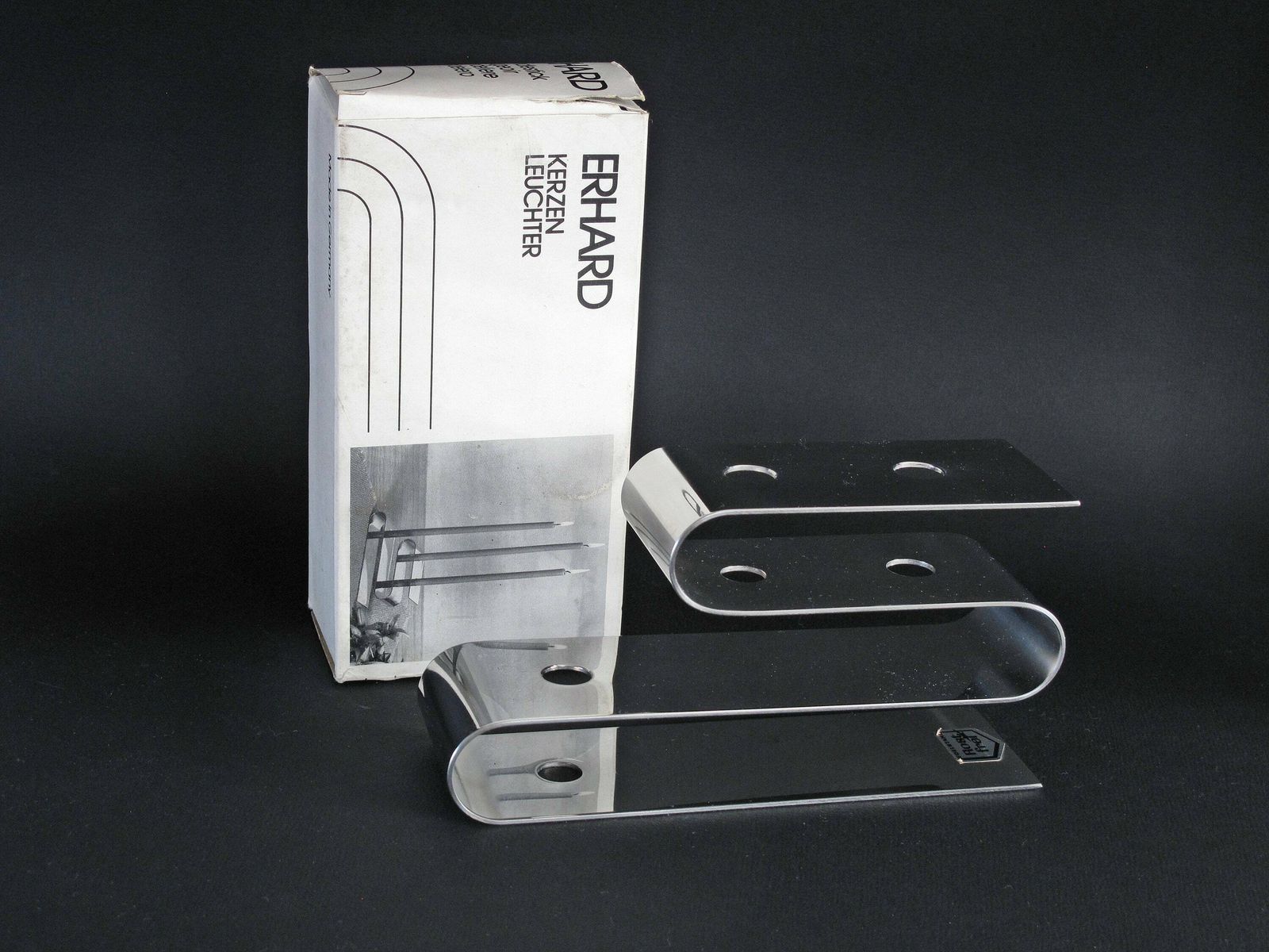 Erhard Candle Holder From Germany   Chromed Steel Taper Candle Holder By Erhard Of Germany For Taper Candles