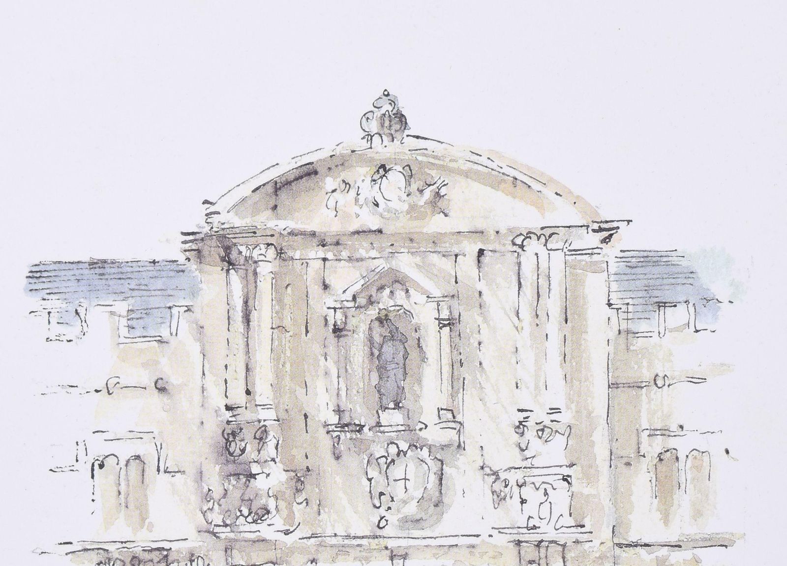 Hugh Casson St John's College, Oxford Lithograph By Hugh Casson 1989 photo furniture