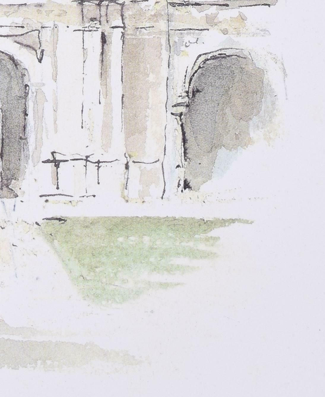 Hugh Casson St John's College, Oxford Lithograph By Hugh Casson 1989 photo Art