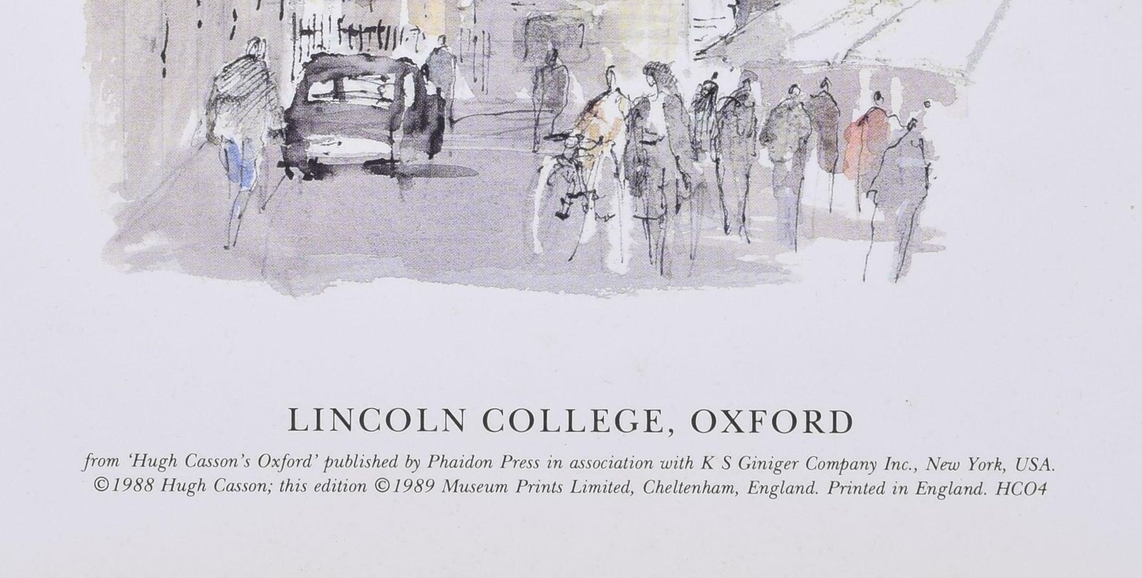 Hugh Casson Lincoln College, Oxford Lithograph By Hugh Casson 1989 photo vinterior