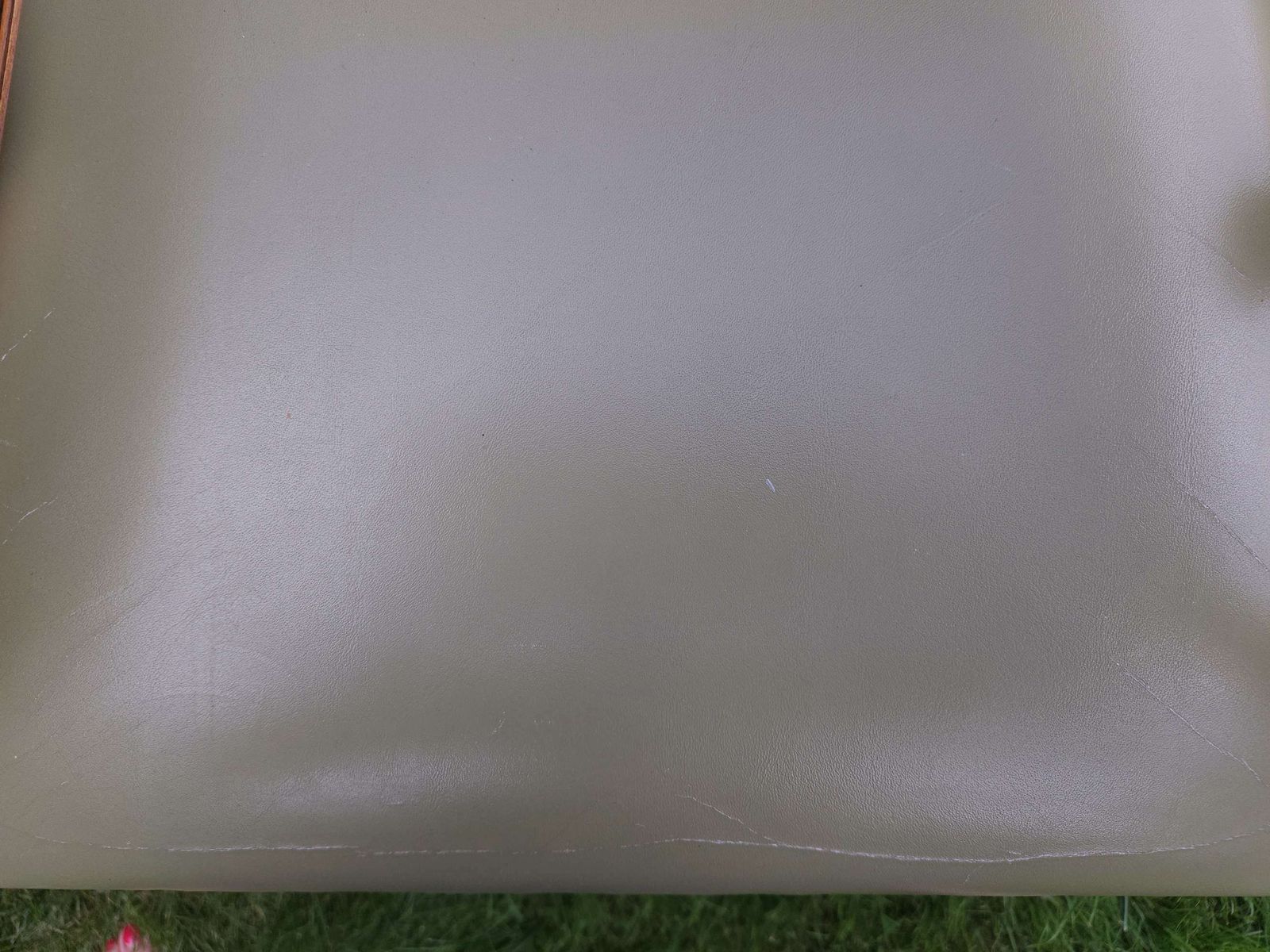 photo vinterior Trio Of Chesterfield Desk Chairs In Pale Olive Green Leather