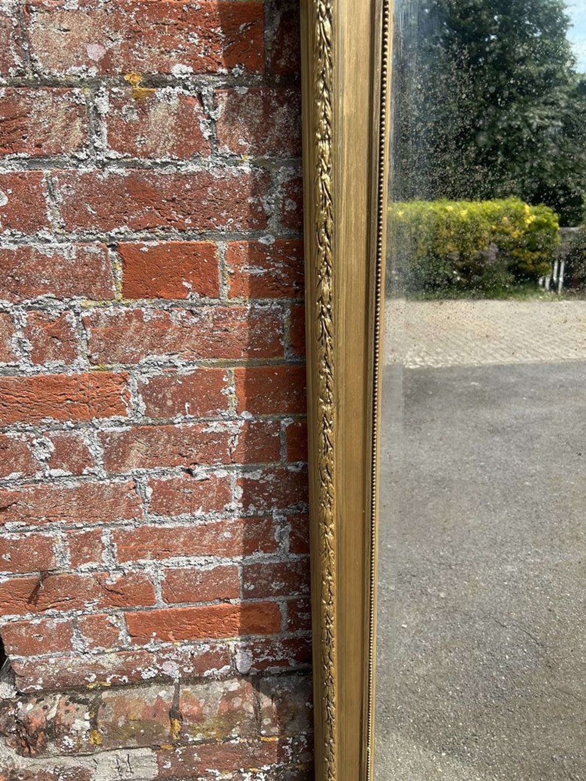 A Superb Large Antique French 19th C Simple Shaped Top Mirror. photo for sale