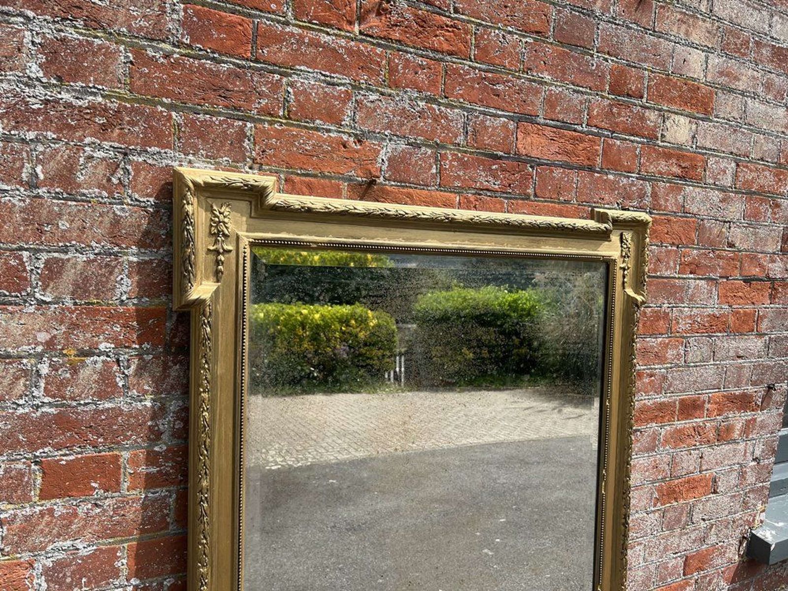 A Superb Large Antique French 19th C Simple Shaped Top Mirror. photo vinterior