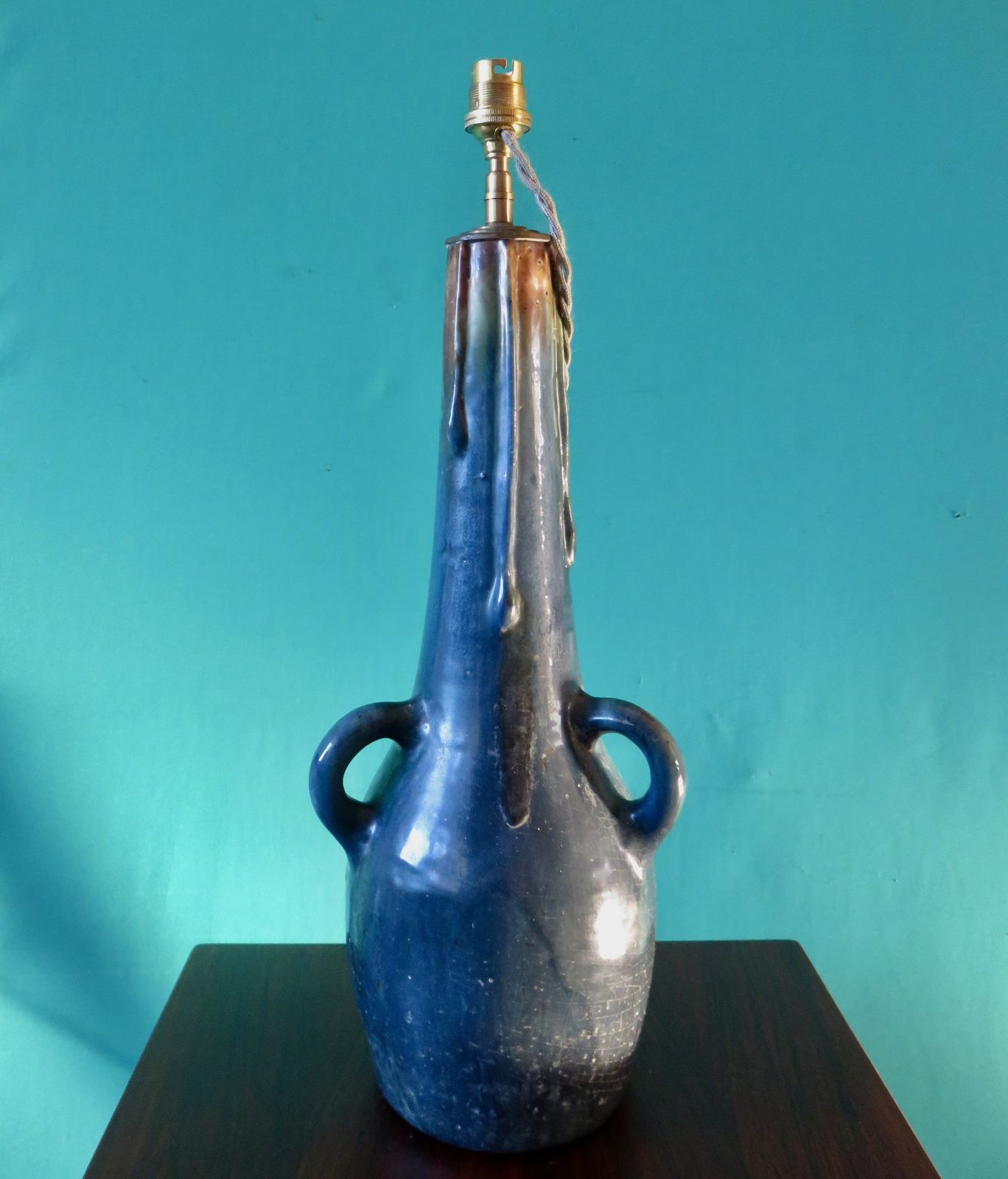 High Table Lamp In Art Nouveau Sandstone, With 3 Handles. France 1920 photo furniture