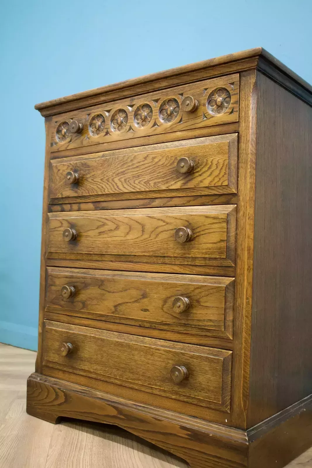 Antique Style Vintage Oak Chest Of Drawers photo Furniture
