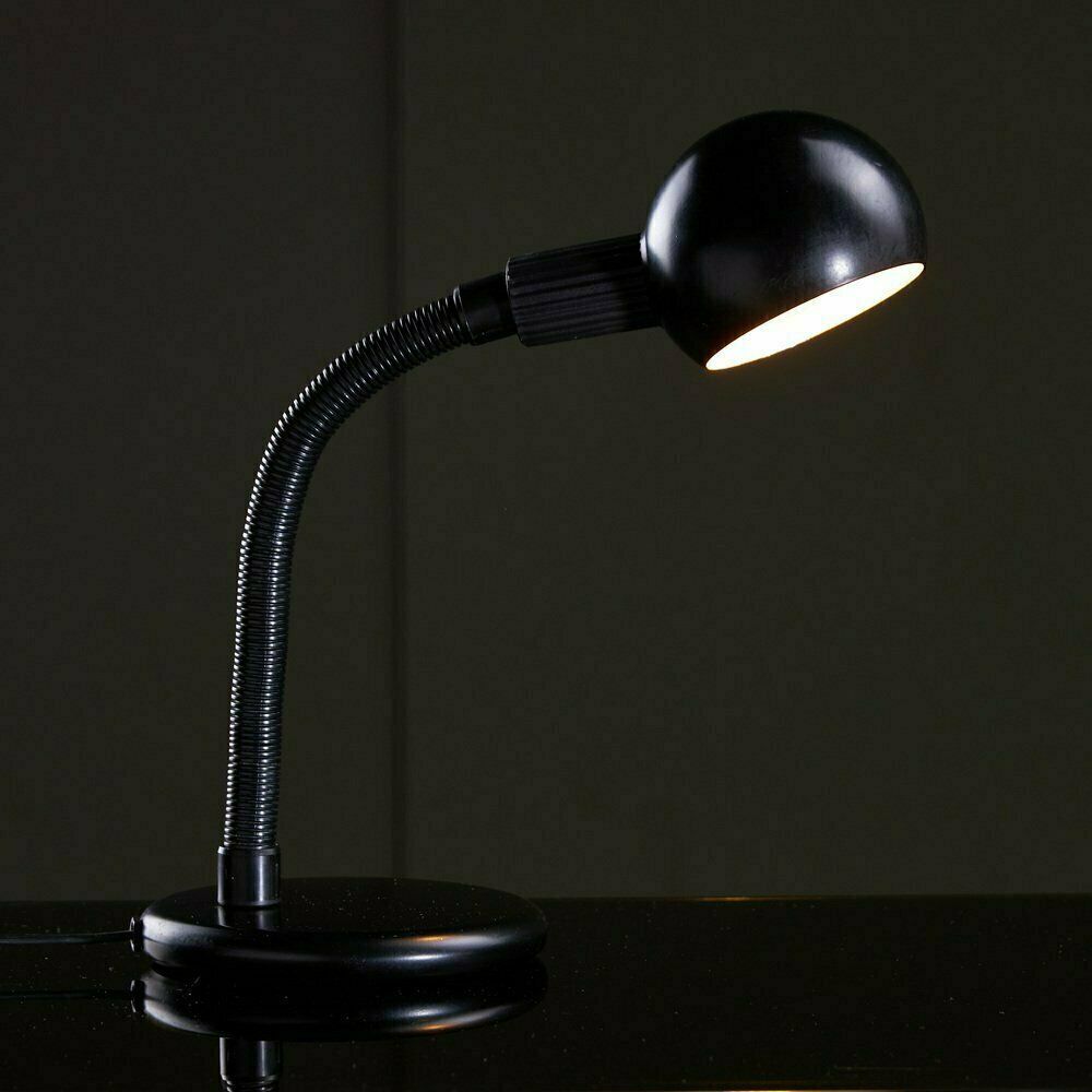 Matte Black Table Lamp With Spherical Hood 1980s photo for sale