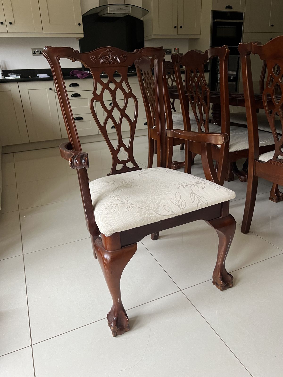 Regency Dining Table And Chairs   Full Set   8 Chairs   2 With Arms, 6 Without Arms   Deep Mahogany photo furniture