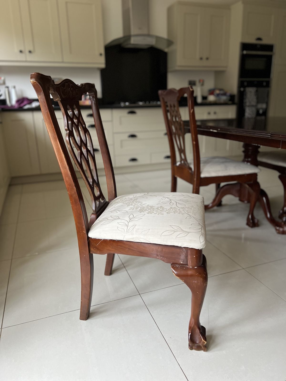 Regency Dining Table And Chairs   Full Set   8 Chairs   2 With Arms, 6 Without Arms   Deep Mahogany photo vinterior