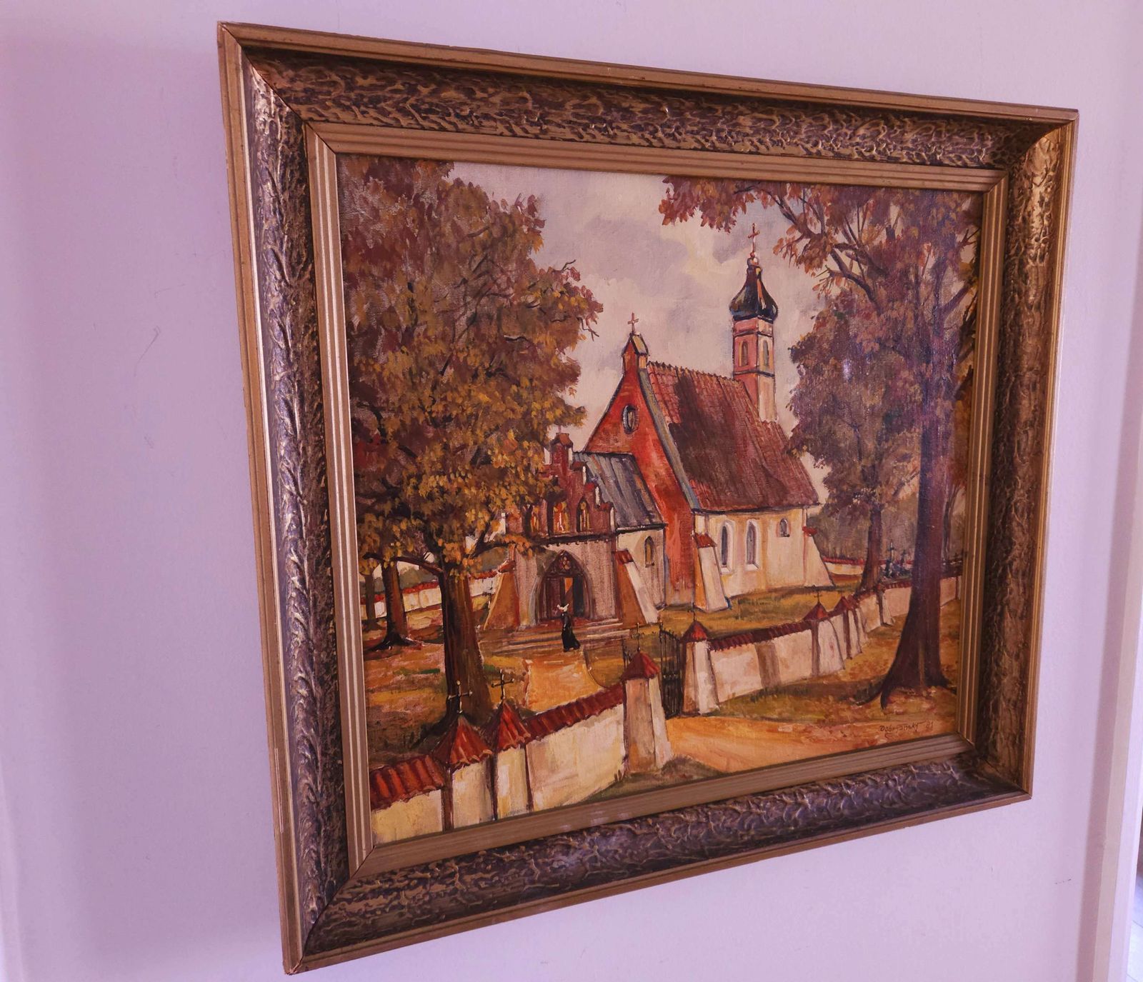 Large And Striking, Framed Oil On Canvas, Signed By Artist Dobryansky photo for sale