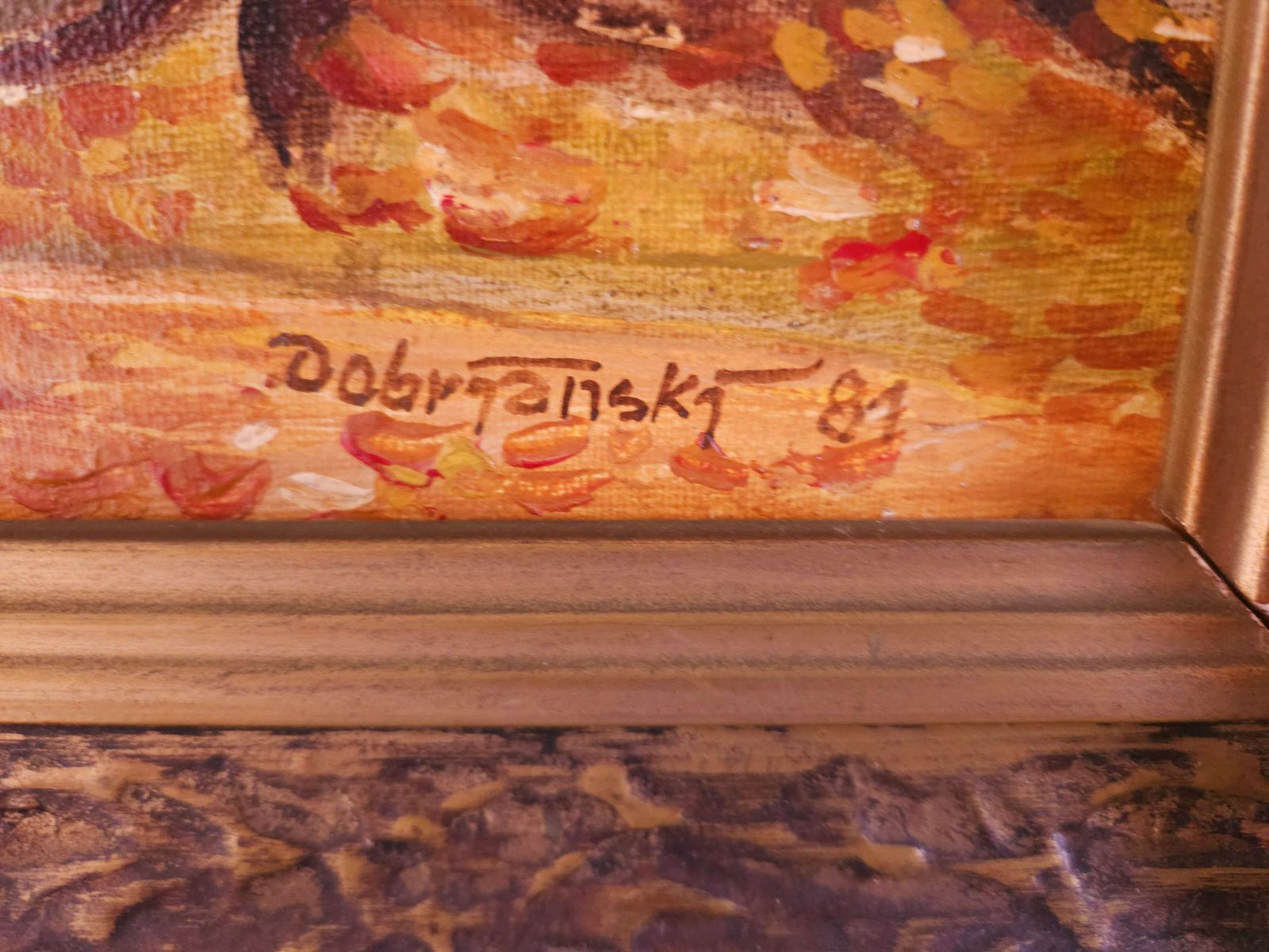photo furniture Large And Striking, Framed Oil On Canvas, Signed By Artist Dobryansky