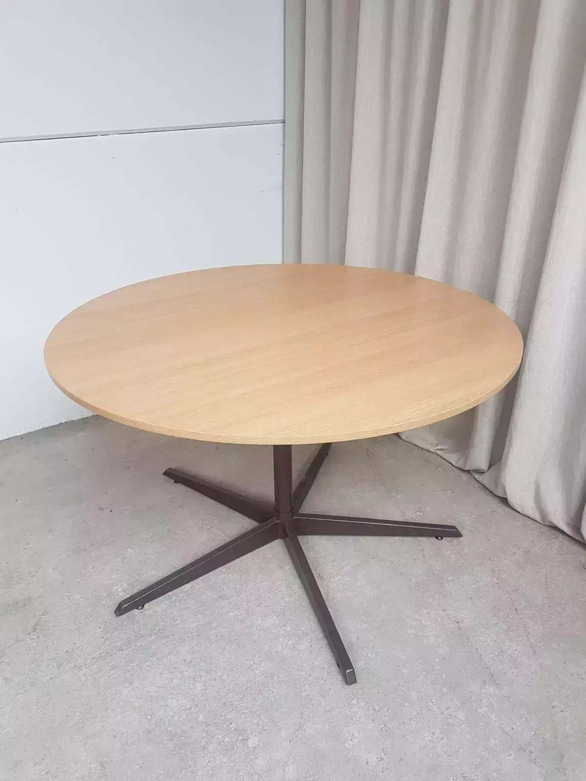 Vtg Mid Century Circular Melamine Modernist Dining Table Danish Retro R500 photo vintage