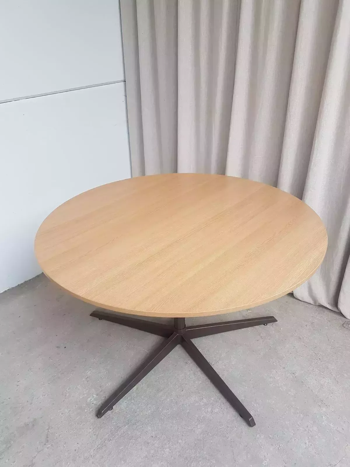 322.0 Vtg Mid Century Circular Melamine Modernist Dining Table Danish Retro R500 photo