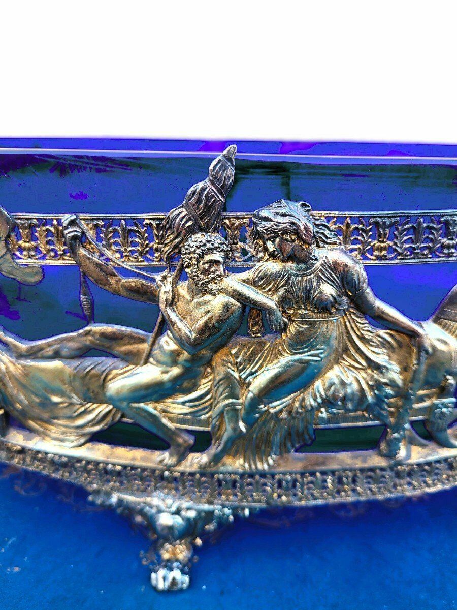Hercules And Omphale, Glass And Silverplated Metal Bowl , Late 19th Early 20th Century photo furniture