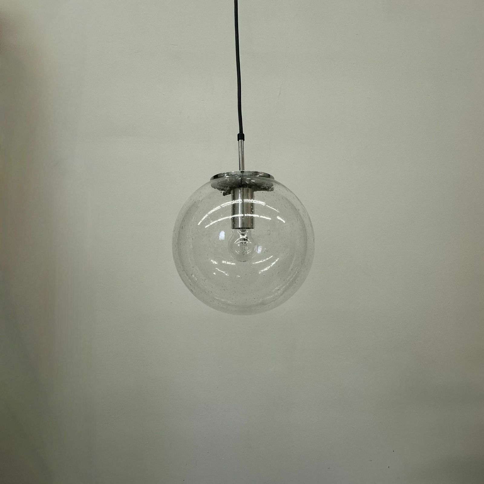 Lighting Large Limburg Glashütte Hanging Lamp Globe 1970s Germany photo