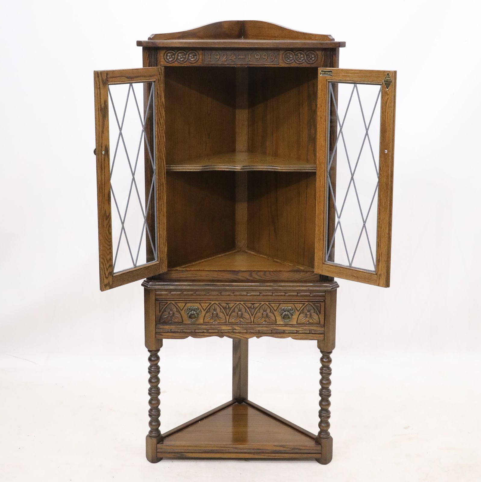 Old Charm 75 Anniversary Corner Display Cabinet Light Oak Free Uk Delivery photo furniture