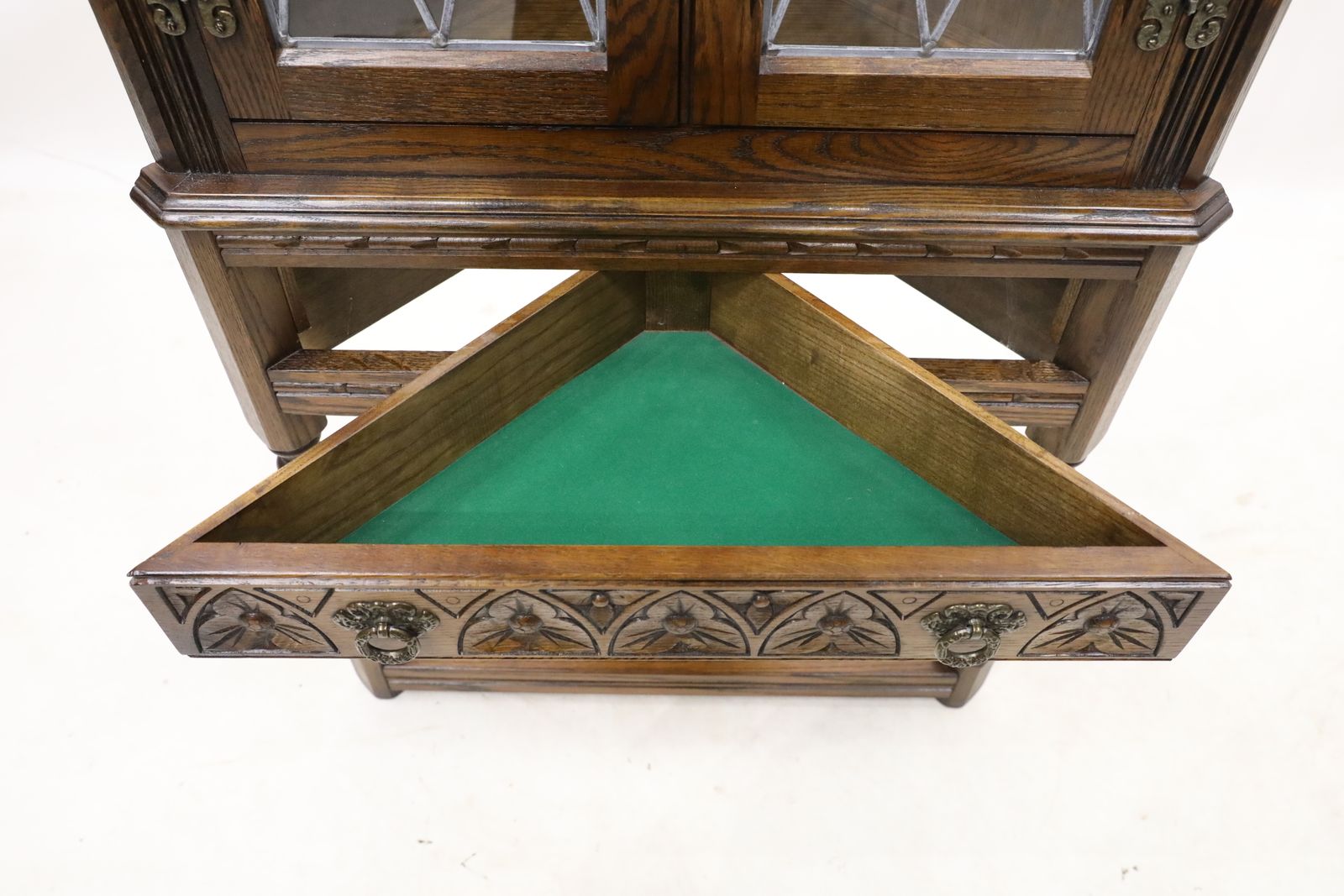 photo buy Old Charm 75 Anniversary Corner Display Cabinet Light Oak Free Uk Delivery