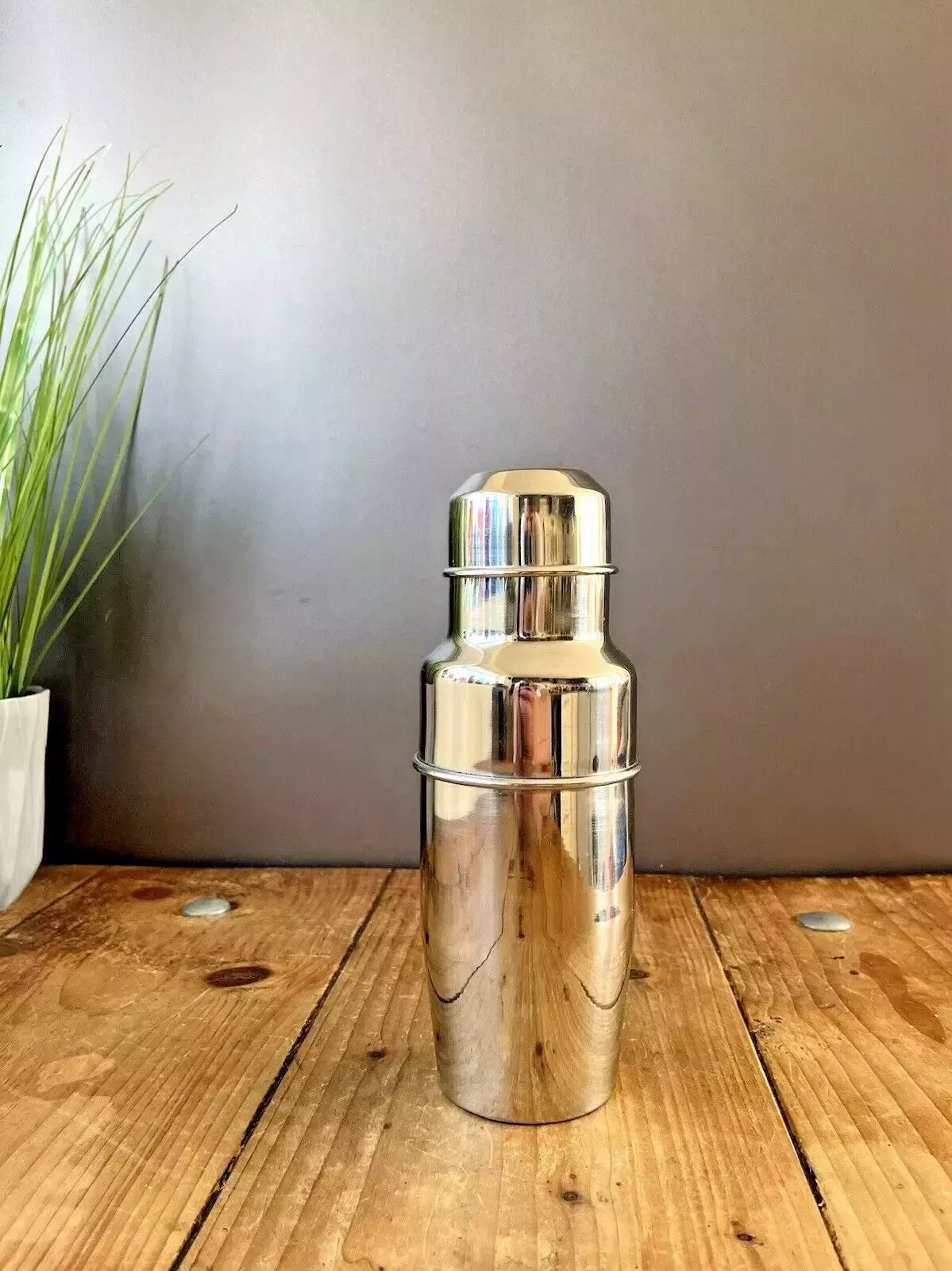 Superb Italian Designer 70's Pran Inox Plated Steel Cocktail Shaker Bar Cabinet