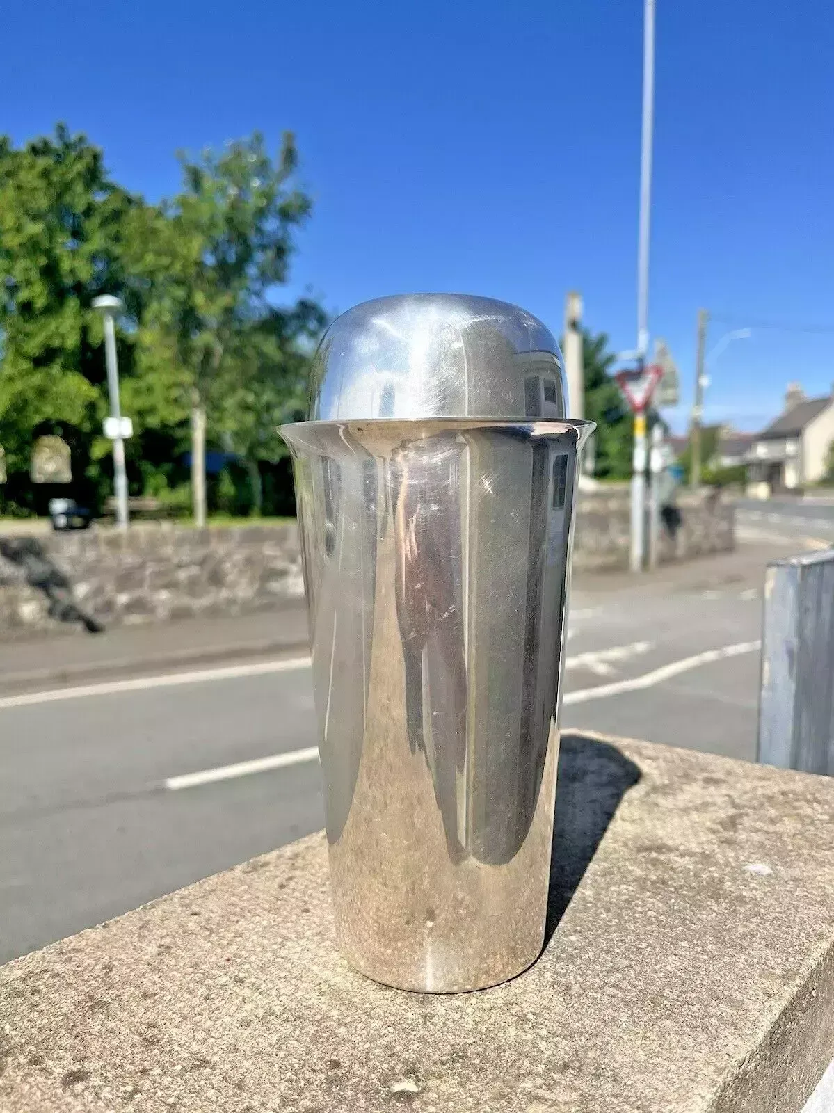 photo buy Swedish Art Deco Gab Streamline Silver Plated Cocktail Shaker Bar Cabinet Gense