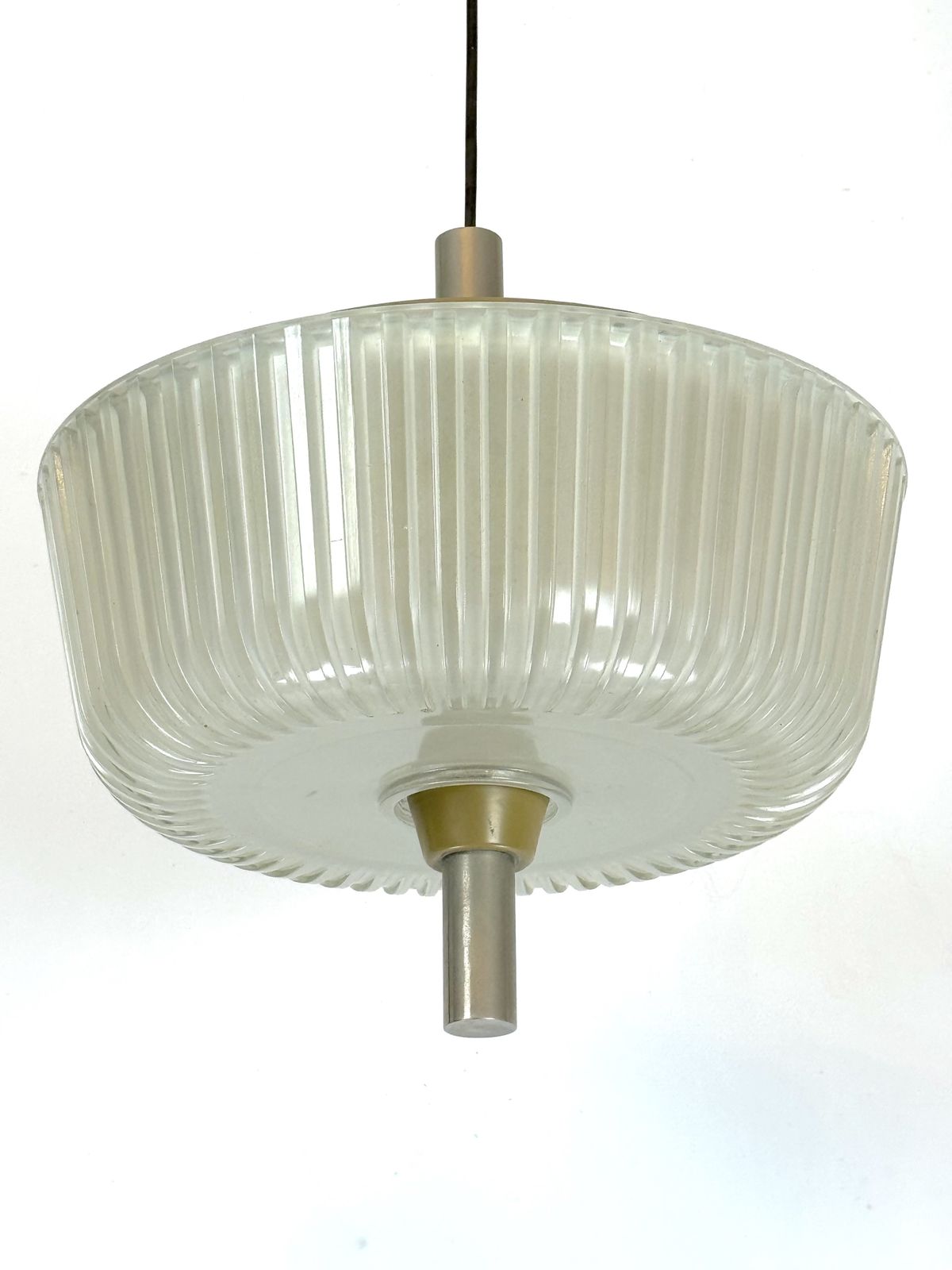 Seguso, Art Deco Glass And Metal Chandelier From 40s. photo for sale