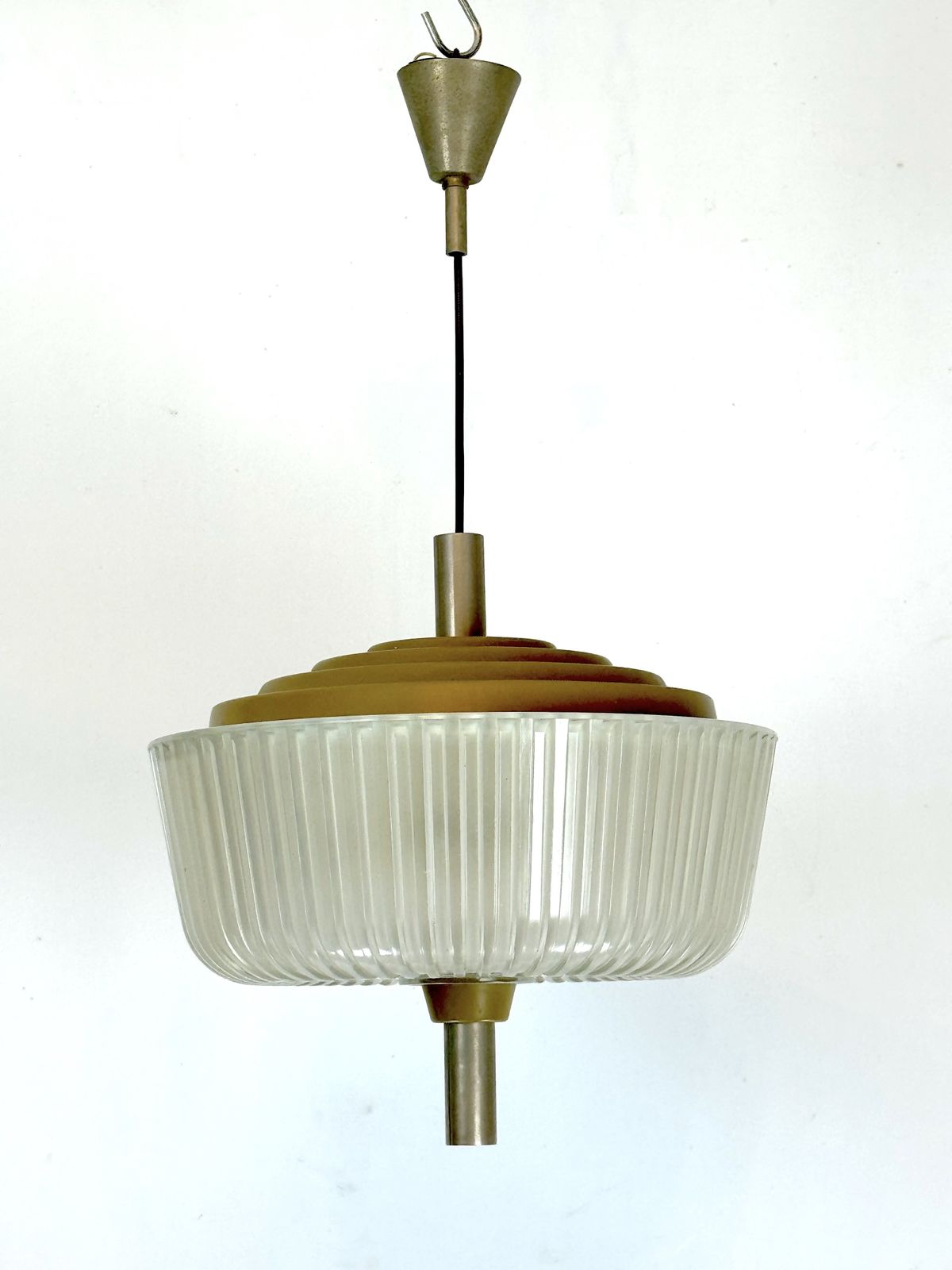 Seguso, Art Deco Glass And Metal Chandelier From 40s. photo 2730.0