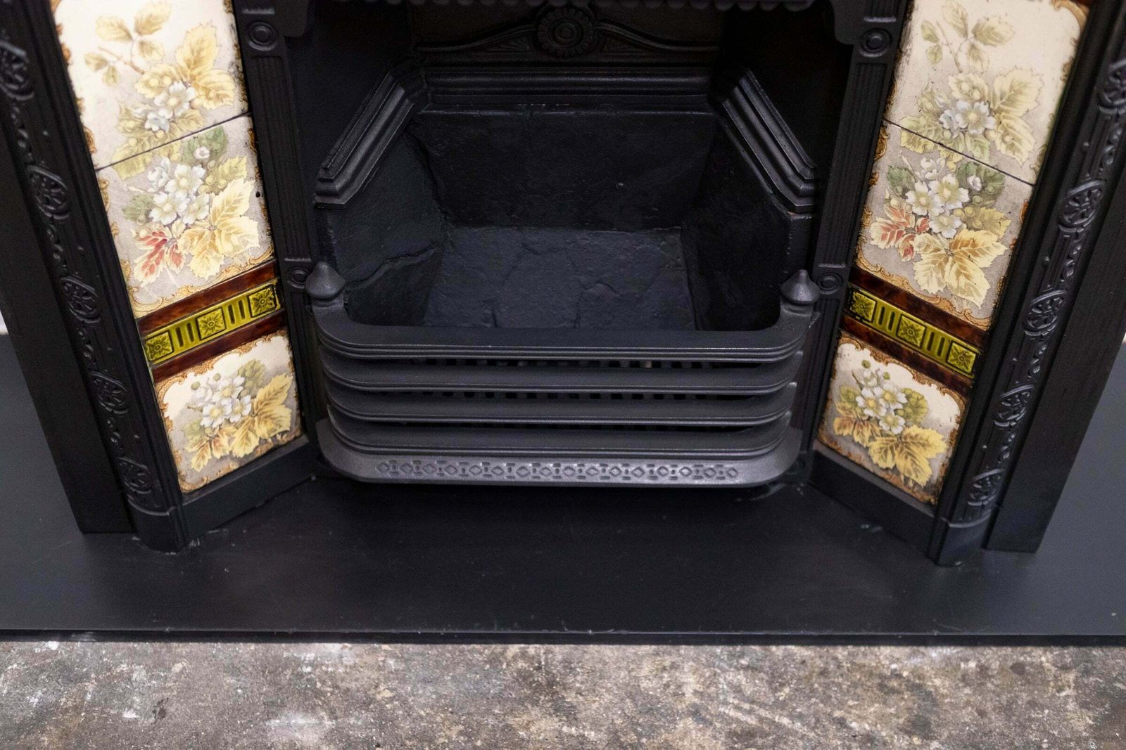 photo for sale Antique Victorian Tiled Fireplace Insert