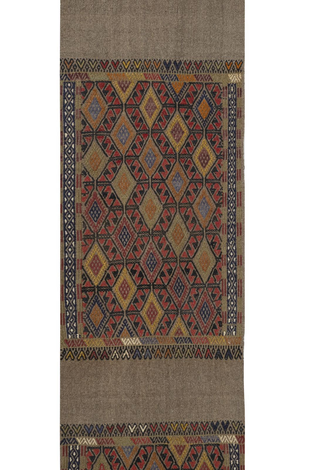 Vintage Long And Narrow Turkish Jajim Kilim Runner 1'9" X 12'12" photo for sale