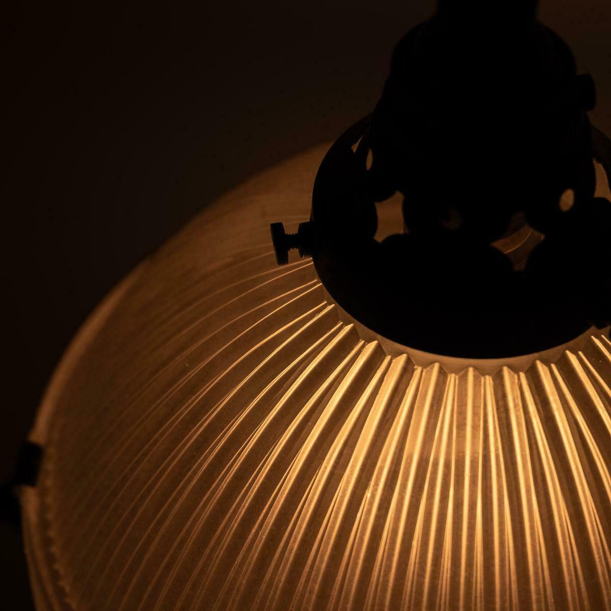 photo furniture Small Reclaimed Holophane Two Part Pendant Light