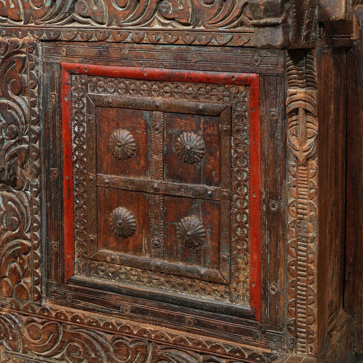 Antique Carved Wooden Damchiya photo vintage