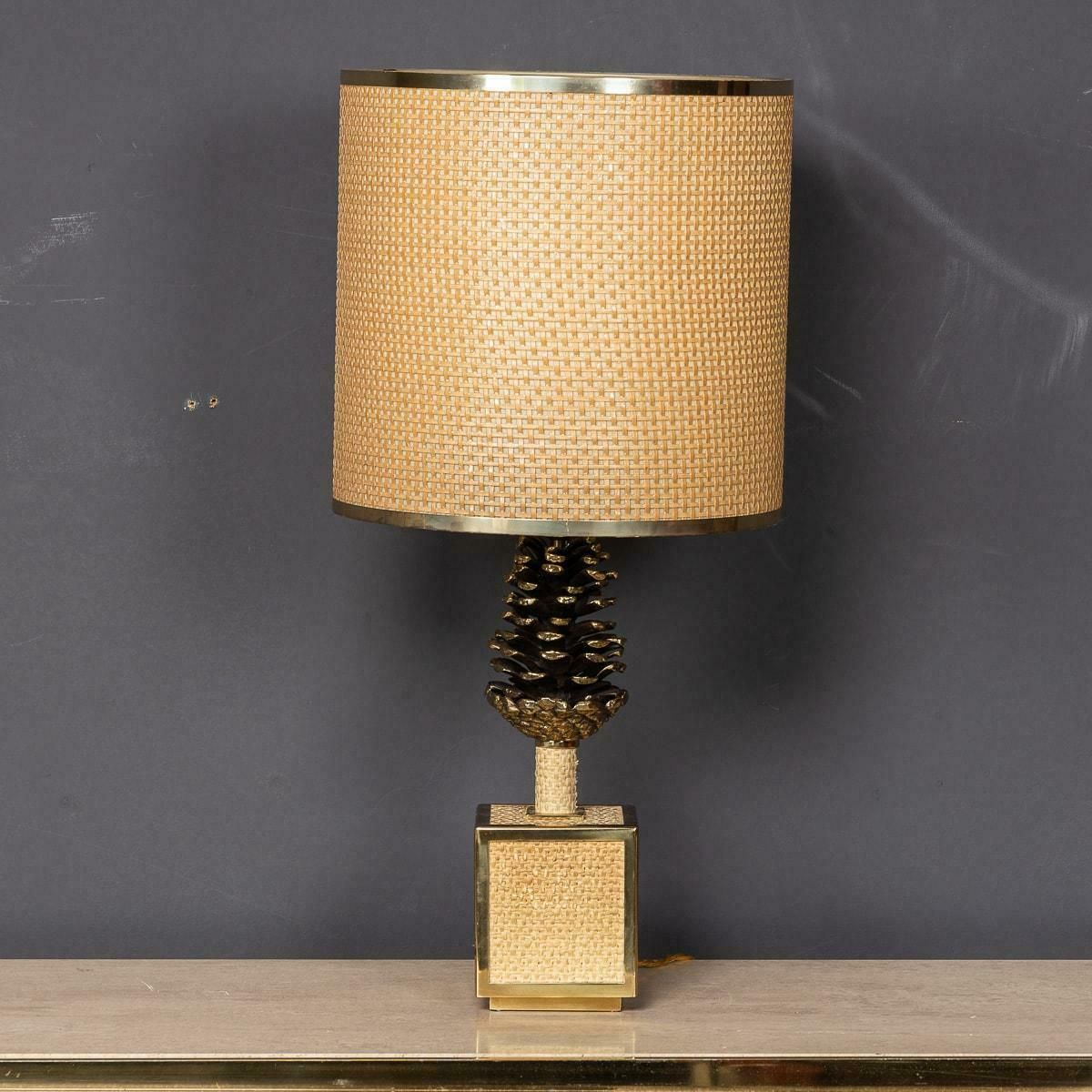 photo furniture A Vintage 20th Century Italian Bergere Lamp With Pine Cone Detailing C.1970