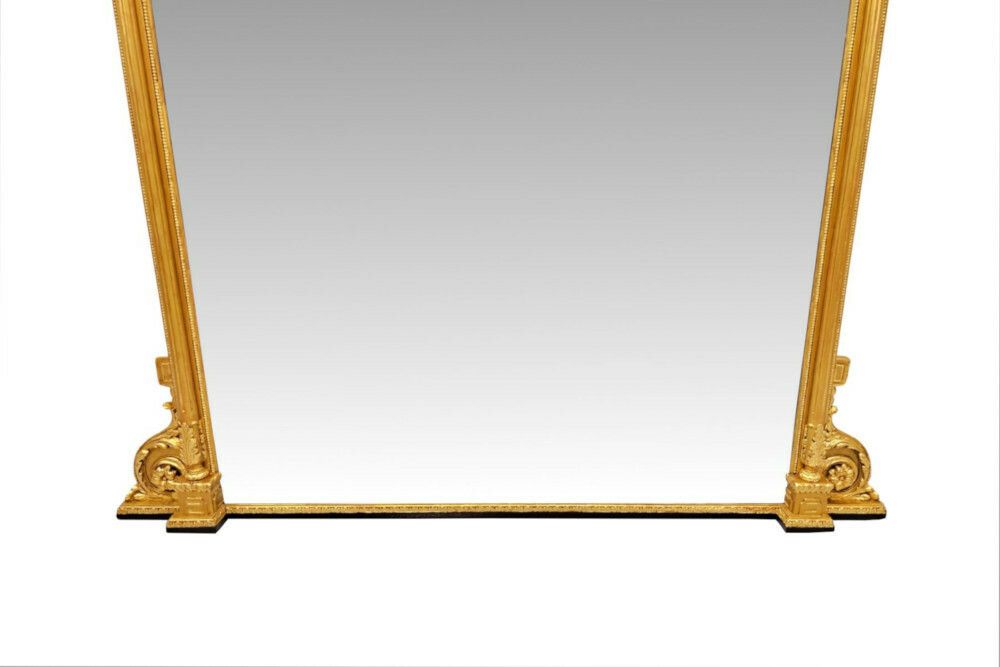 A Stunning Large 19th Century Giltwood Overmantel Mirror photo Home Decor