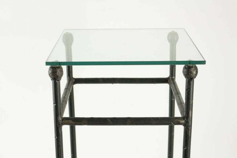 Two Consoles In Wrought Iron Under Glass In An Industrial Style 20th Century photo vinterior