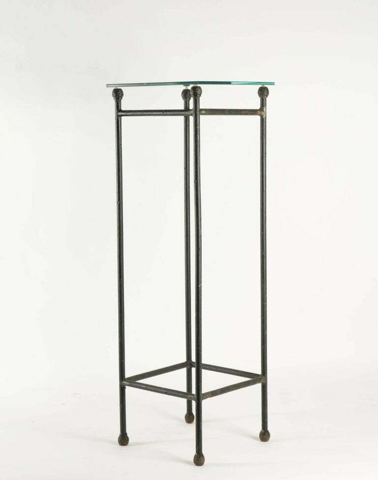 Two Consoles In Wrought Iron Under Glass In An Industrial Style 20th Century photo vintage