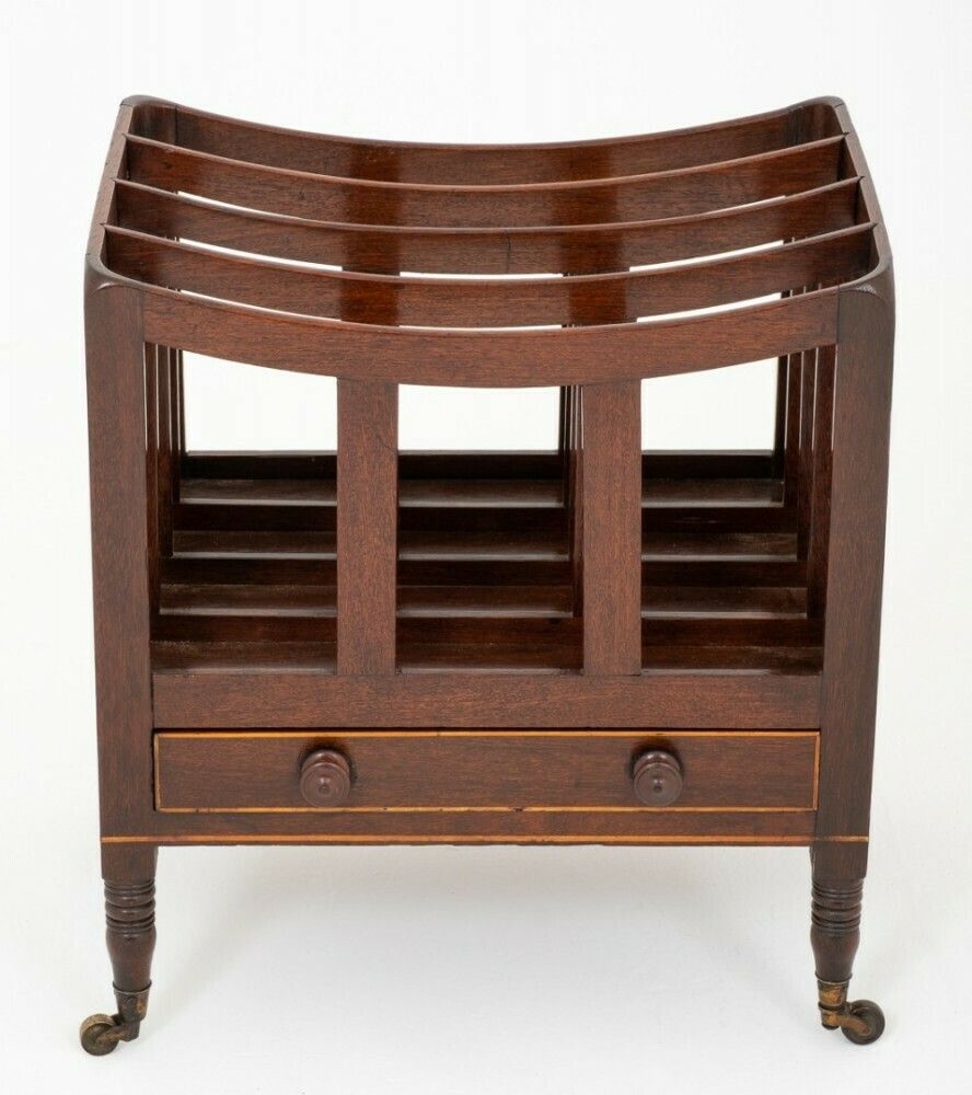 Mahogany Canterbury Antique Paper Magazine Rack photo 1140.0