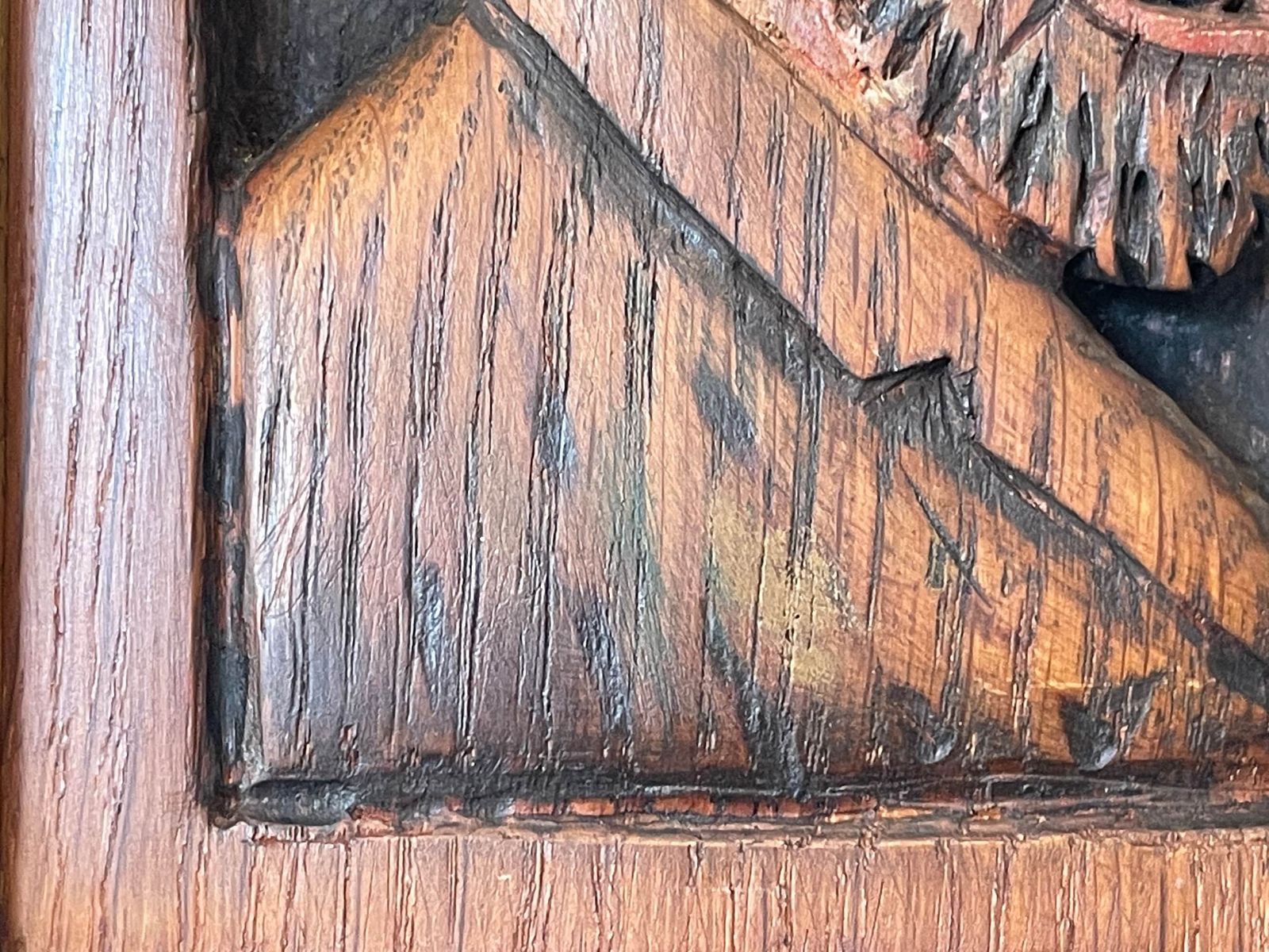 Vintage Mid Century Danish Wooden Relief From 1950 With Motive Of Cézanne’s “Self Portrait With Bowlerhat” From 1885 photo Art