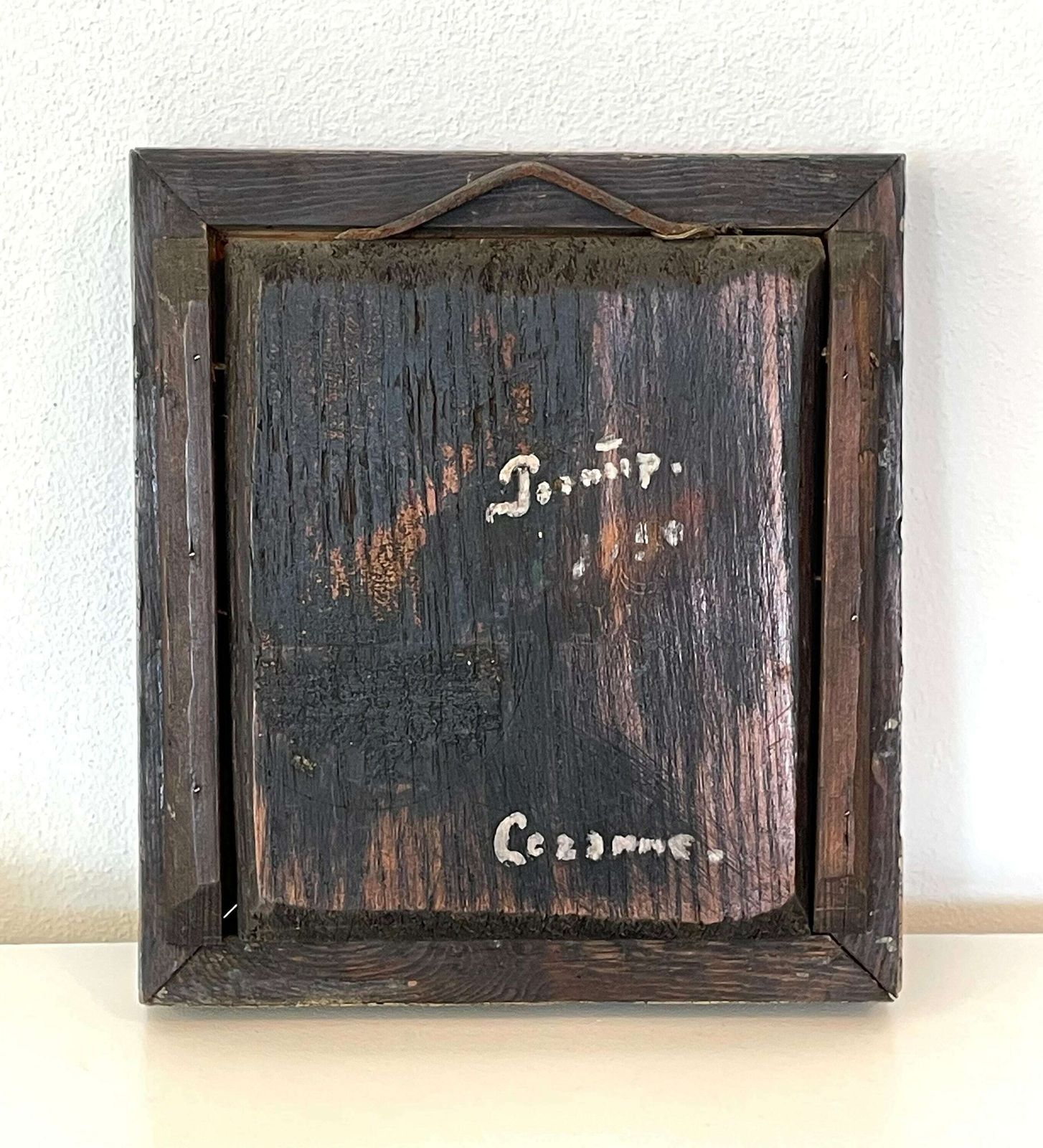 Vintage Mid Century Danish Wooden Relief From 1950 With Motive Of Cézanne’s “Self Portrait With Bowlerhat” From 1885 photo vintage