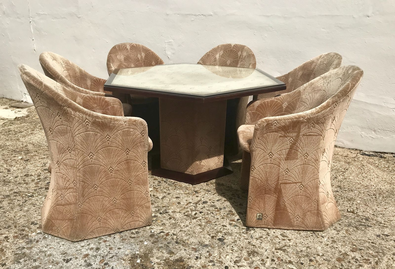 Pierre Cardin Carpet Dinning Table & Chairs 1978 photo for sale