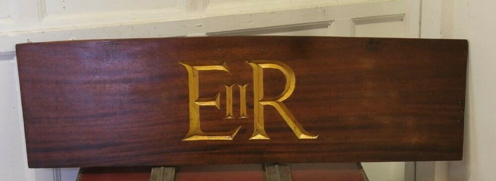 E 11 R Gold Monogrammed On Teak, From A Royal Vessel