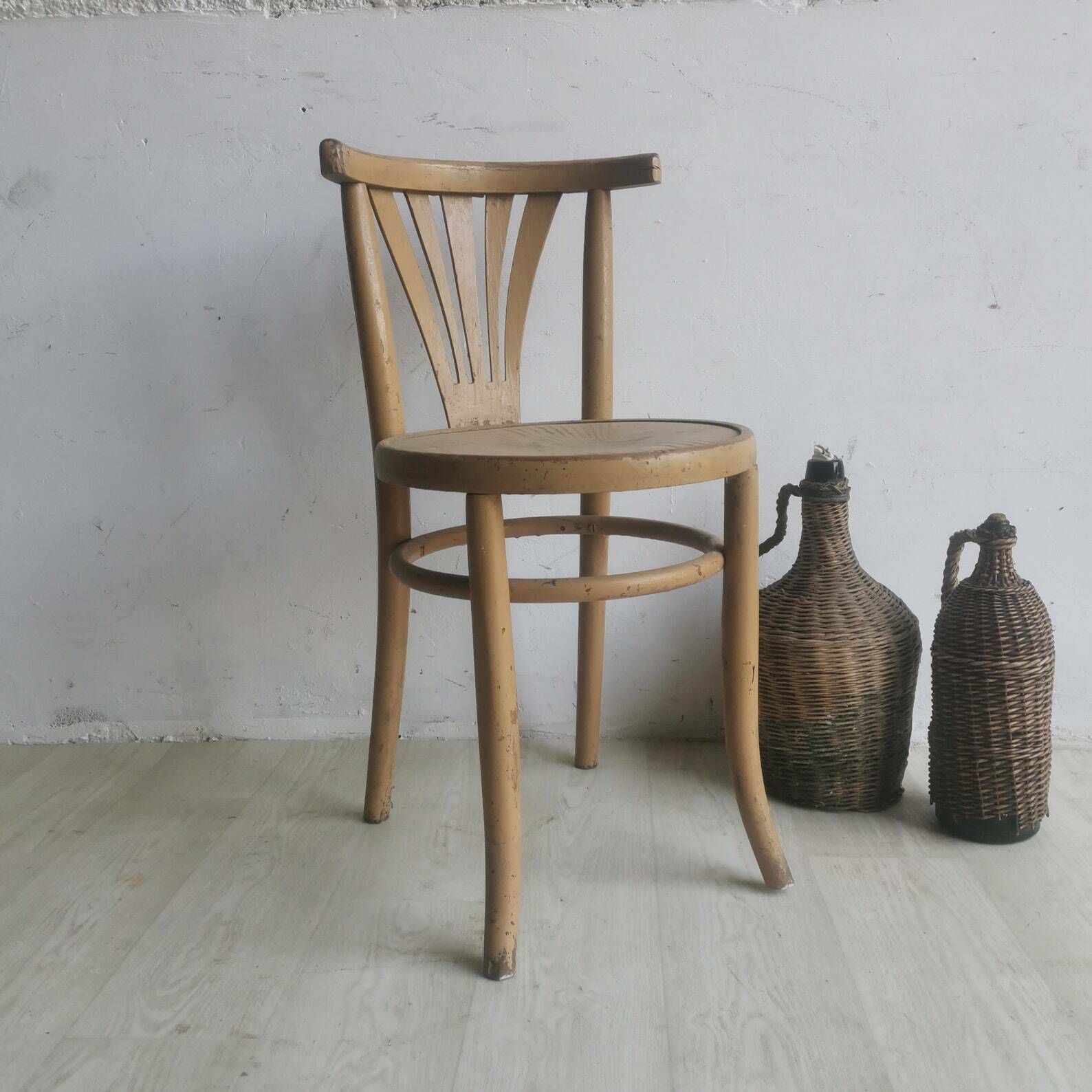 Antique Thonet Style Chair: 1890s Austrian Elegance Solid Elm Wood| Reclaimed From Budapest Tea House| Timeless Art For Your Home Décor