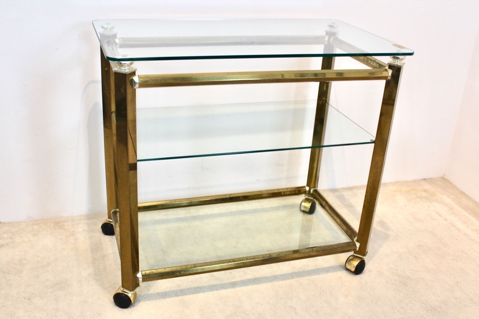 Gio Ponti & Terenghi Brass And Nickel Bar Cart, Italy photo furniture