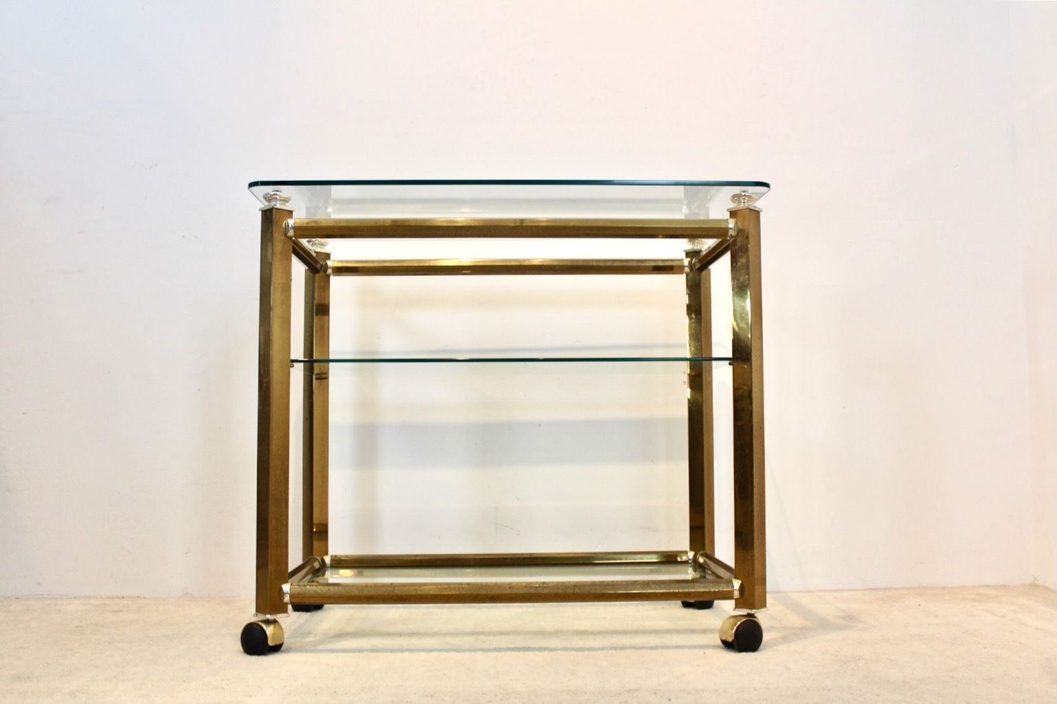 Gio Ponti & Terenghi Brass And Nickel Bar Cart, Italy photo vinterior
