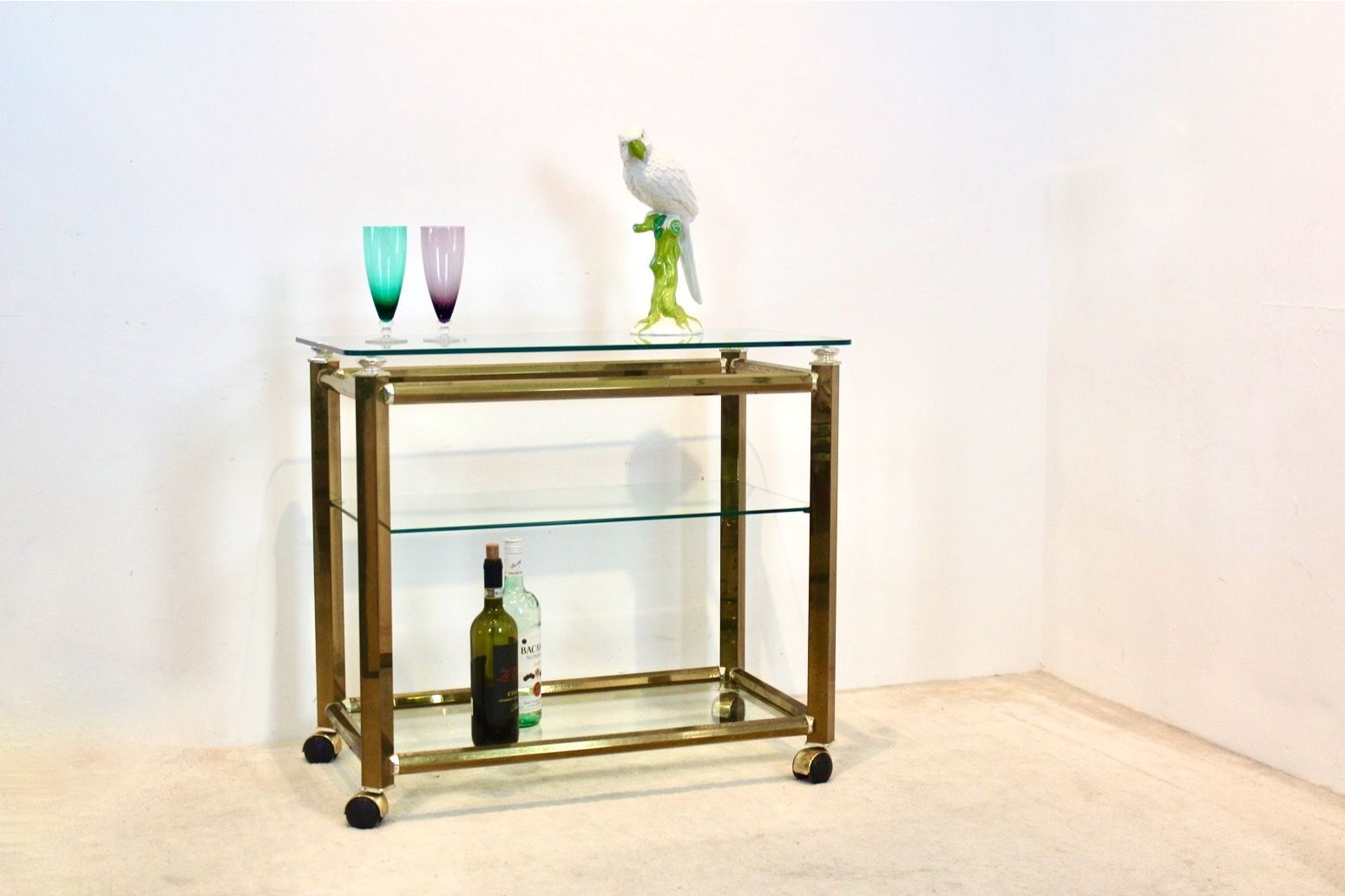 Gio Ponti & Terenghi Brass And Nickel Bar Cart, Italy photo buy