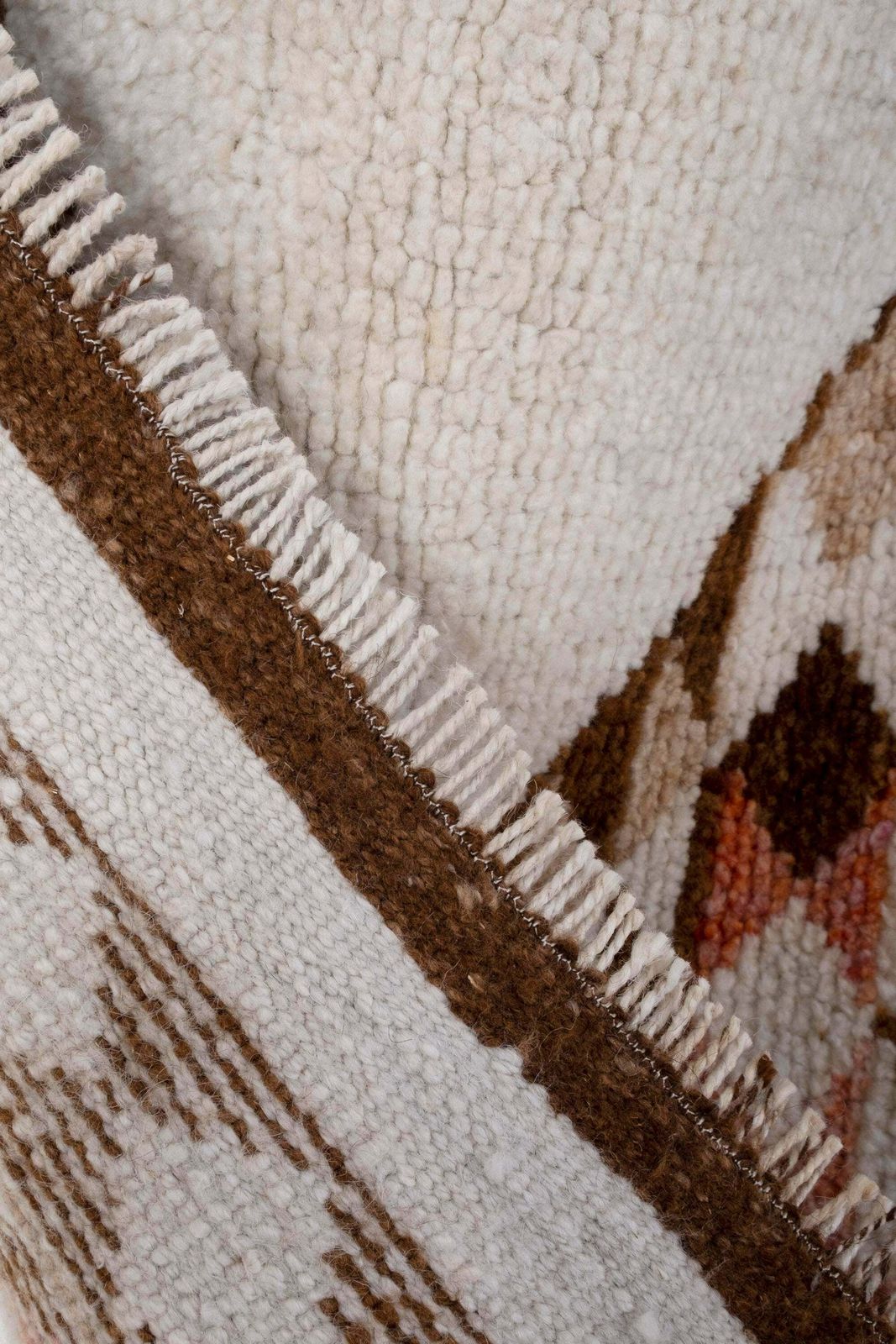 photo for sale Vintage Cream Brown Herki Runner 2'8" X 12'4"